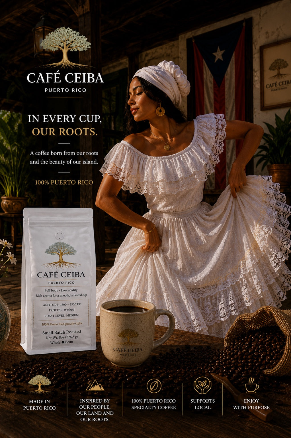 Puerto Rican heritage inspiration for Café Ceiba