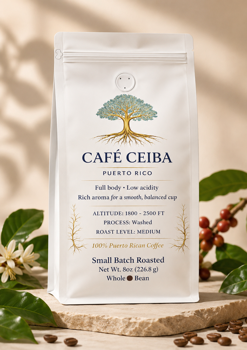 Ceiba Premium Selection – 100% Puerto Rican Arabica Coffee (8 oz, Whole Bean)